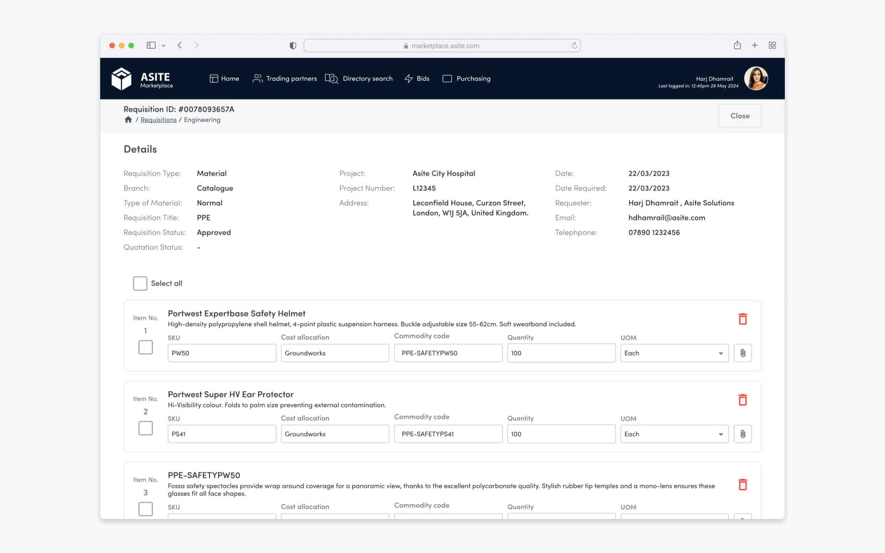 wi-Q mobile ordering interface